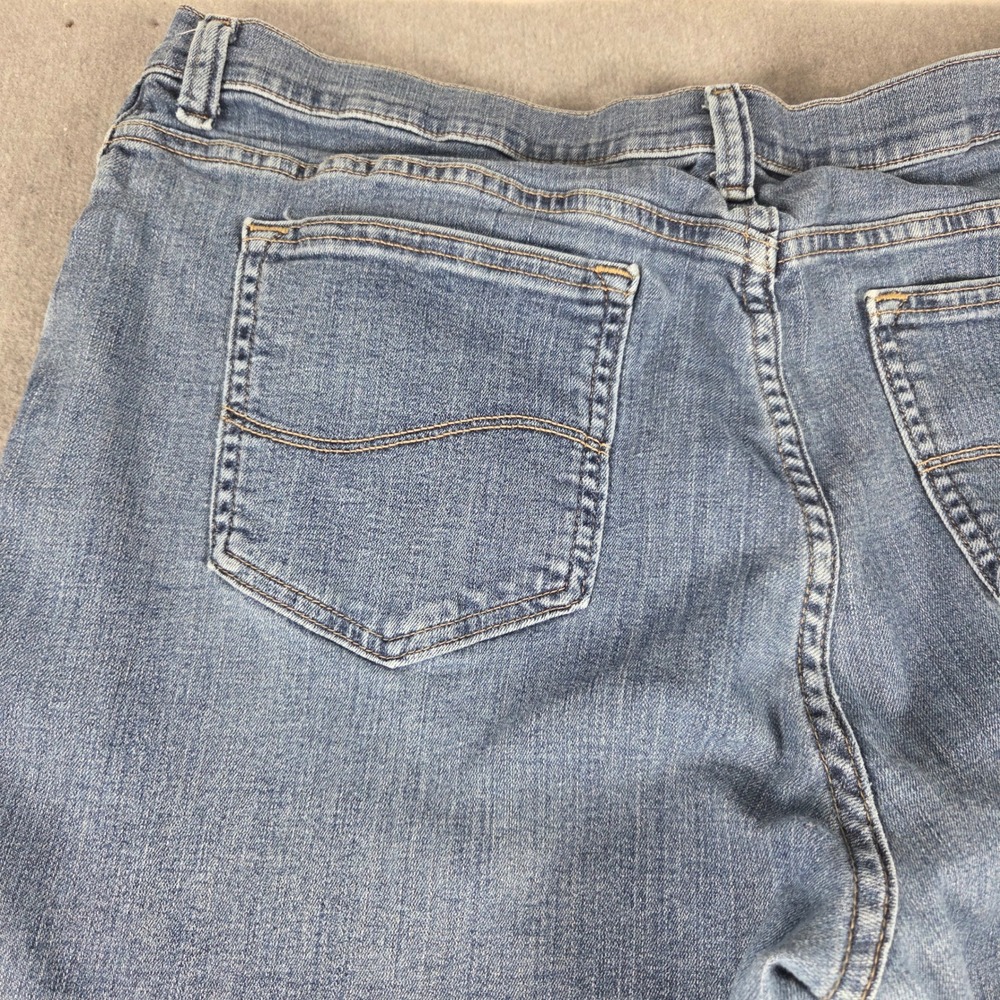Lee Relaxed Fit Straight Leg Jeans Womens 16 Long Blue Good Stretch Denim - Picture 13 of 14